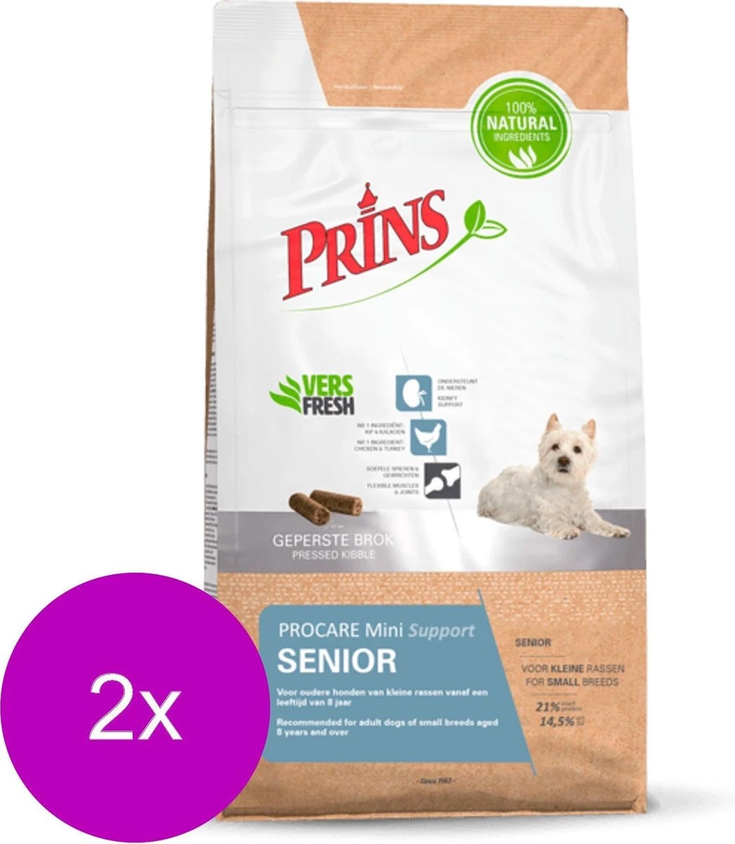 Prins Procare Hondenvoer Senior Mini - Kleine Oude Hond - 2 St à 3 Kg - Afbeelding 2