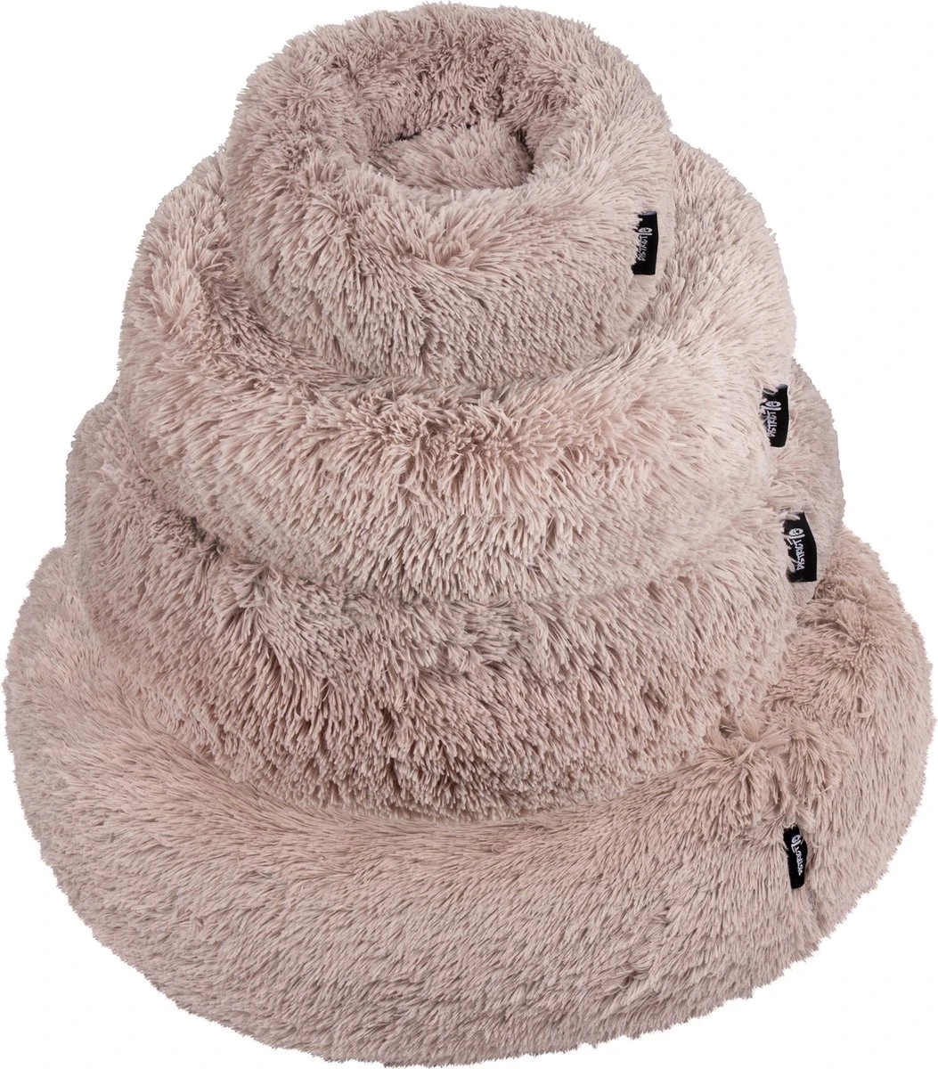 District 70 FUZZ - Hondenmand Comfortabel En Zacht Pluche - Zand, Oudroze, Donkergrijs En Lichtgrijs In S/M/L/XL - Maat: Large, Kleur: Zand - Afbeelding 5