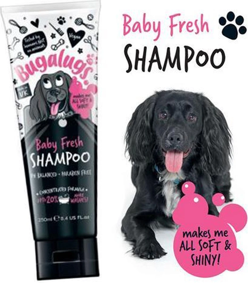 Hondenshampoo Bugalugs - Hondenparfum - Gevoelige Huid - Puppy - Witte Vacht - Langharige Hond - 250ML Tube