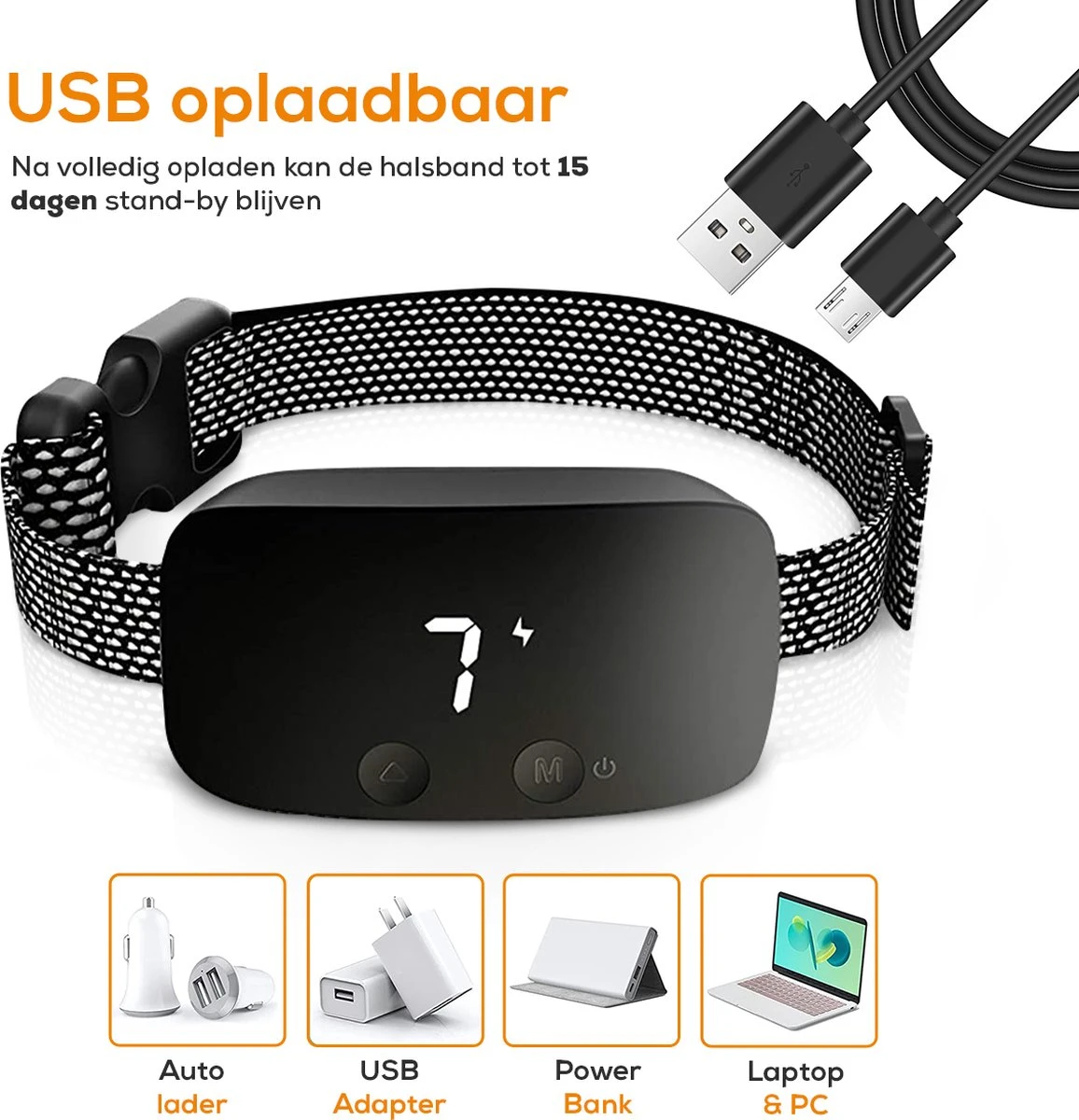 Salvano Anti Blafband - Blafband Voor Honden - Opvoedingshalsbanden - Voor Kleine En Grote Honden - Anti Blafband Zonder Schok- Oplaadbaar - Anti Blaf Apparaat - Blafband - Diervriendelijk - Afbeelding 5