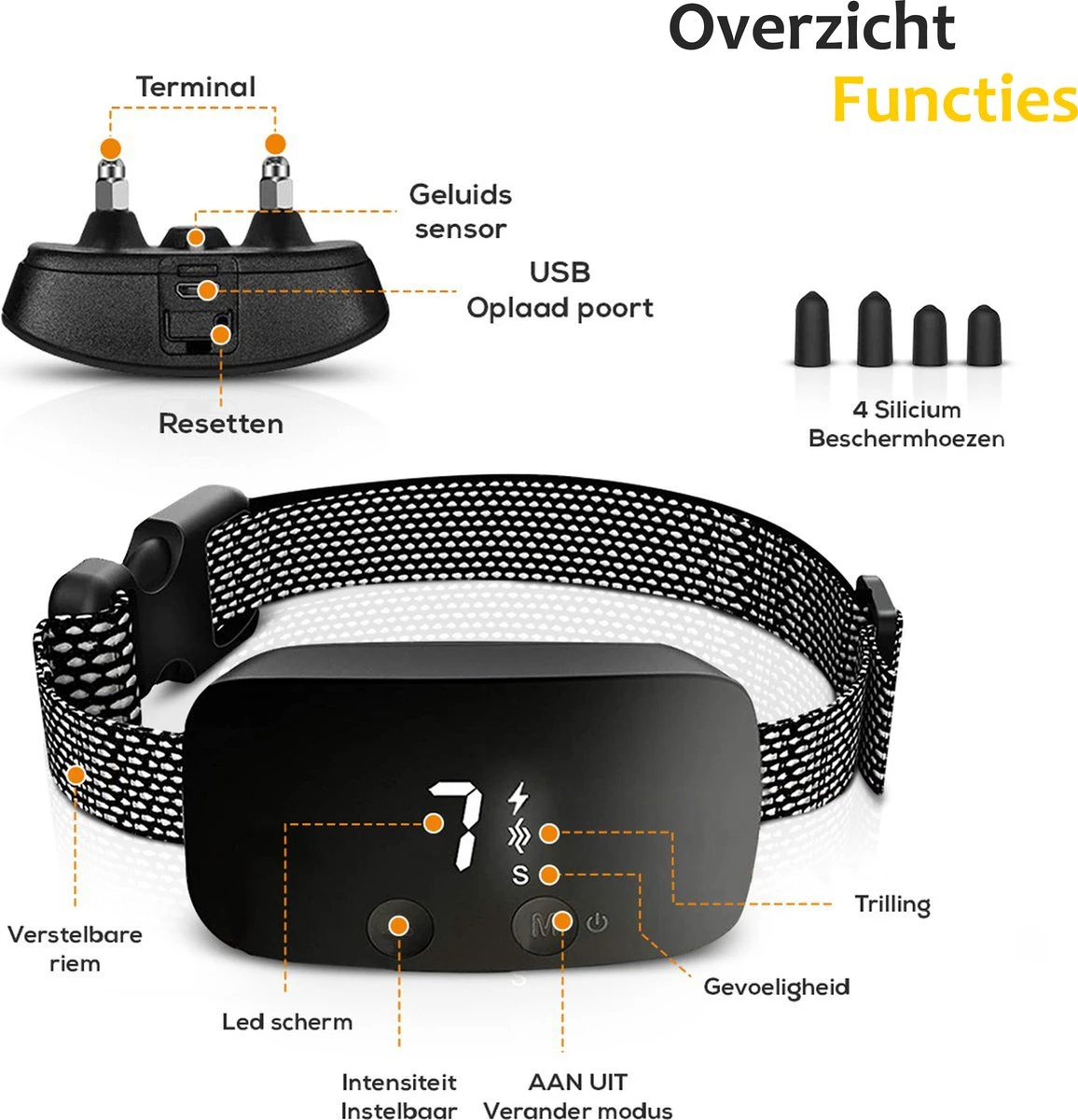 Salvano Anti Blafband - Blafband Voor Honden - Opvoedingshalsbanden - Voor Kleine En Grote Honden - Anti Blafband Zonder Schok- Oplaadbaar - Anti Blaf Apparaat - Blafband - Diervriendelijk - Afbeelding 6