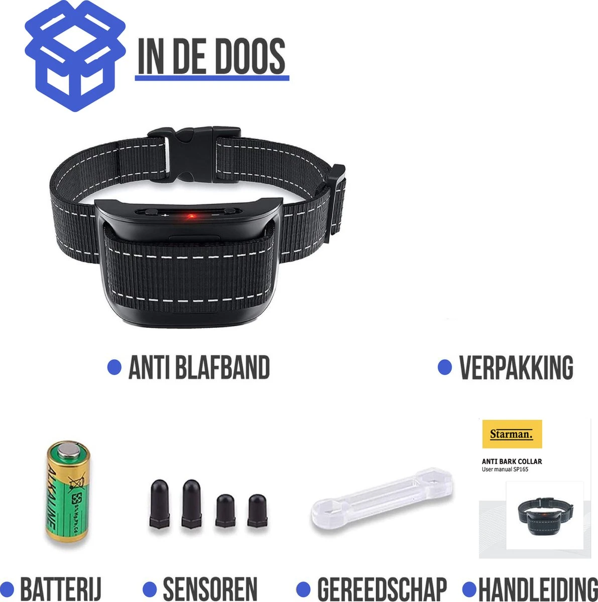 STARMAN Anti Blafband Voor Honden - 3-60KG - Diervriendelijk - Zonder Schok - Vibratie En Audio - Anti Blaf Band - Afbeelding 8