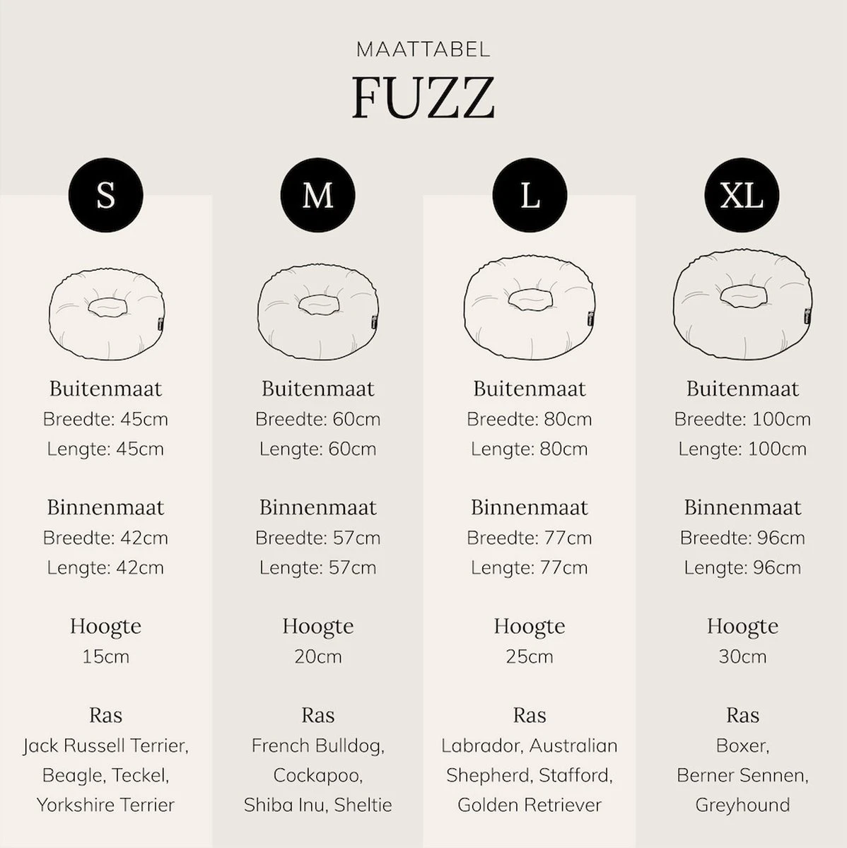 District 70 FUZZ - Hondenmand Comfortabel En Zacht Pluche - Zand, Oudroze, Donkergrijs En Lichtgrijs In S/M/L/XL - Maat: Medium, Kleur: Zand - Afbeelding 13