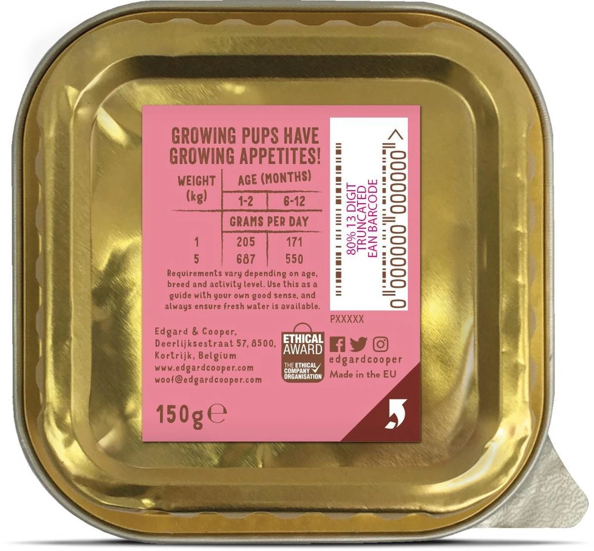 Edgard & Cooper Eend & Kip Kuipje- Voor Puppy's - Hondenvoer - 22 X 150g - Afbeelding 6