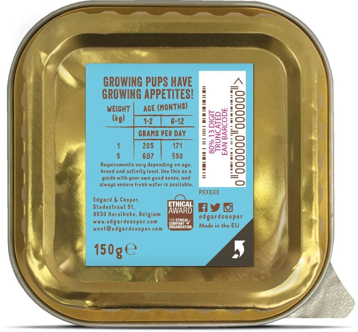 17x Edgard & Cooper Kuipje Vers Vlees Puppy Hondenvoer Bio Kip - Vis 100 Gr - Afbeelding 8