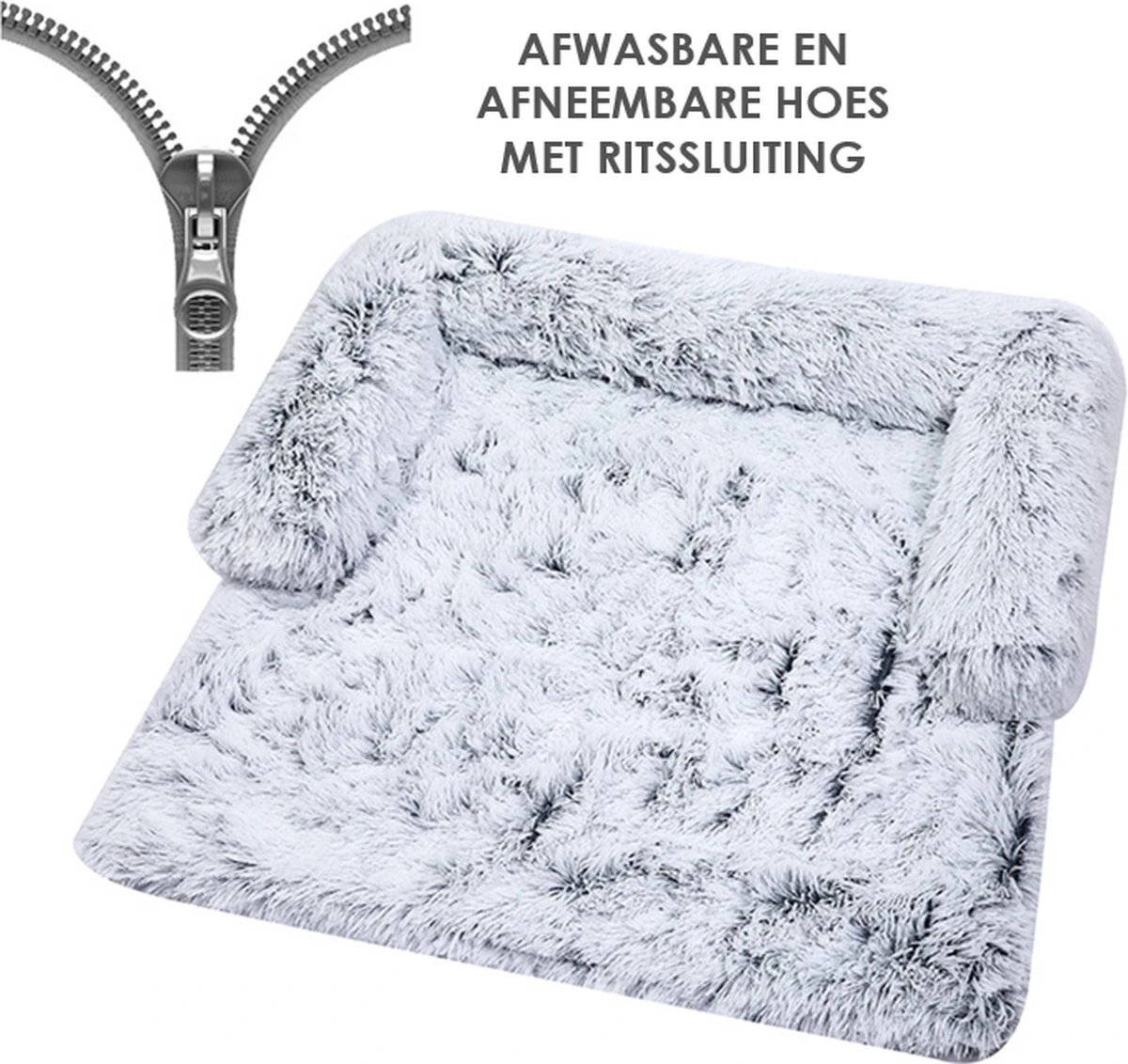 Zootic Fluffy Hondenkussen Hondenmand Hondenbed - Grijs 100 X 90 Cm - Afbeelding 10