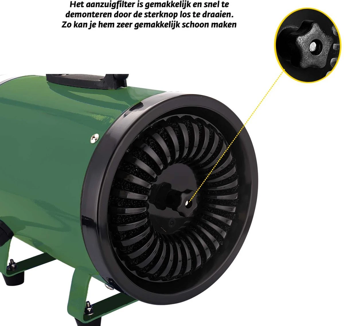 Gridbyt Professionele Hondenföhn – Waterblazer Voor Honden – Voor Een Mooie Vacht – Groen - Afbeelding 5