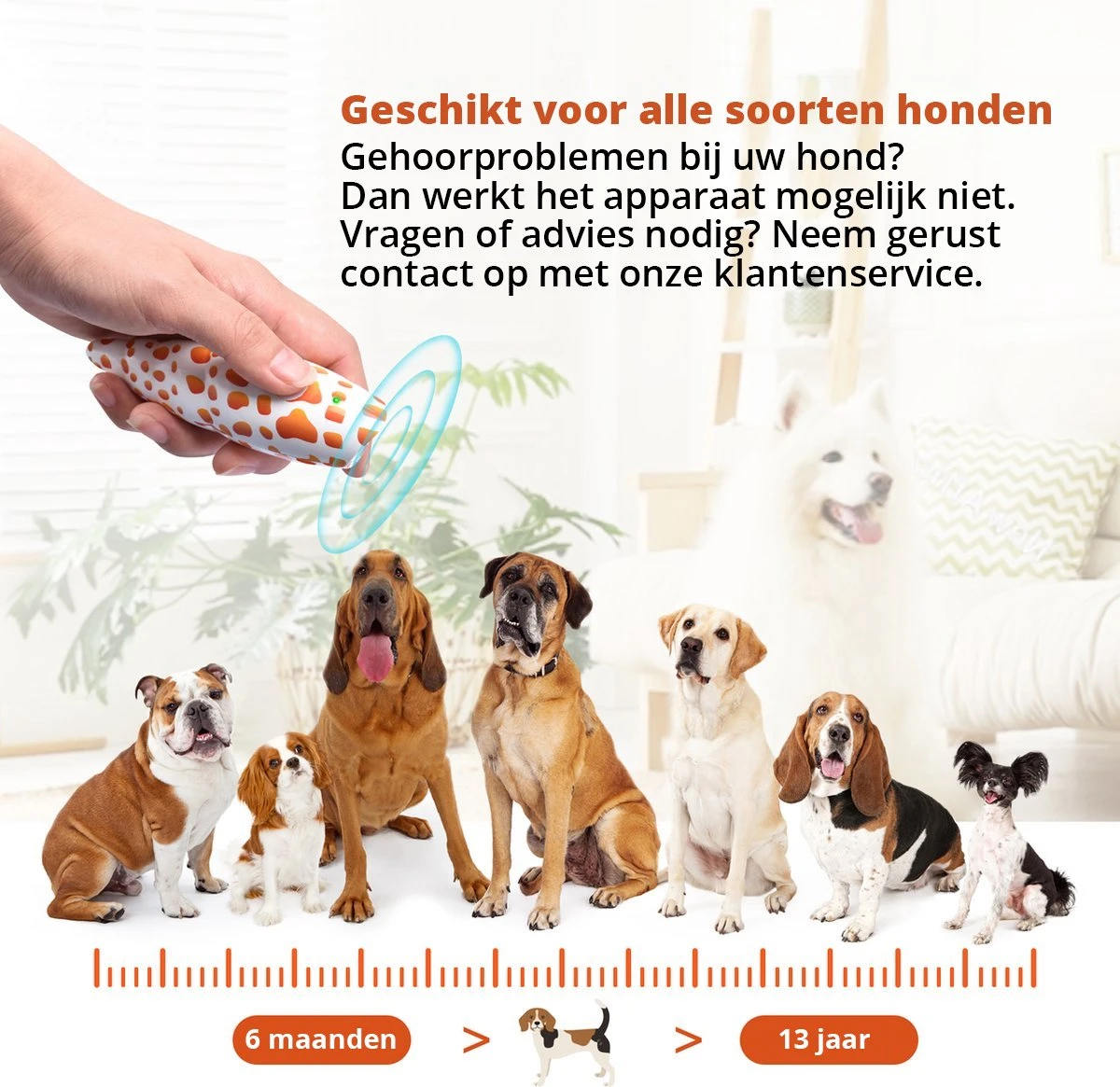 Merkloos LotaHome - Anti Blaf Apparaat - Hondentrainer Voor Binnen En Buiten - Bereik Tot 15 Meter - Diervriendelijk - Zonder Schok - Ultrasone - Voor Alle Honden - Inclusief Clicker - Afbeelding 3