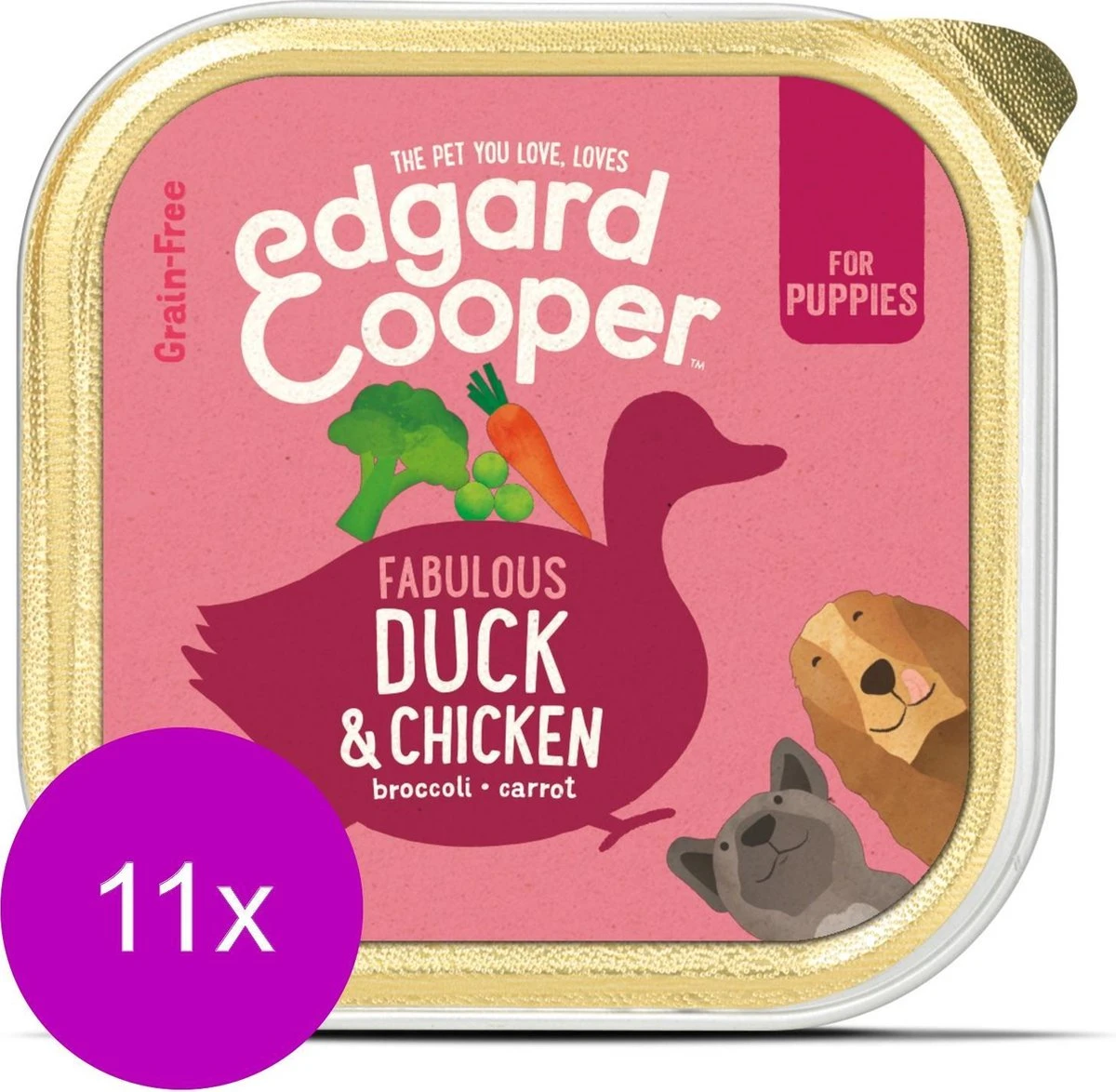 11x Edgard & Cooper Kuipje Vers Vlees Puppy Hondenvoer Eend - Kip 150 Gr - Afbeelding 9