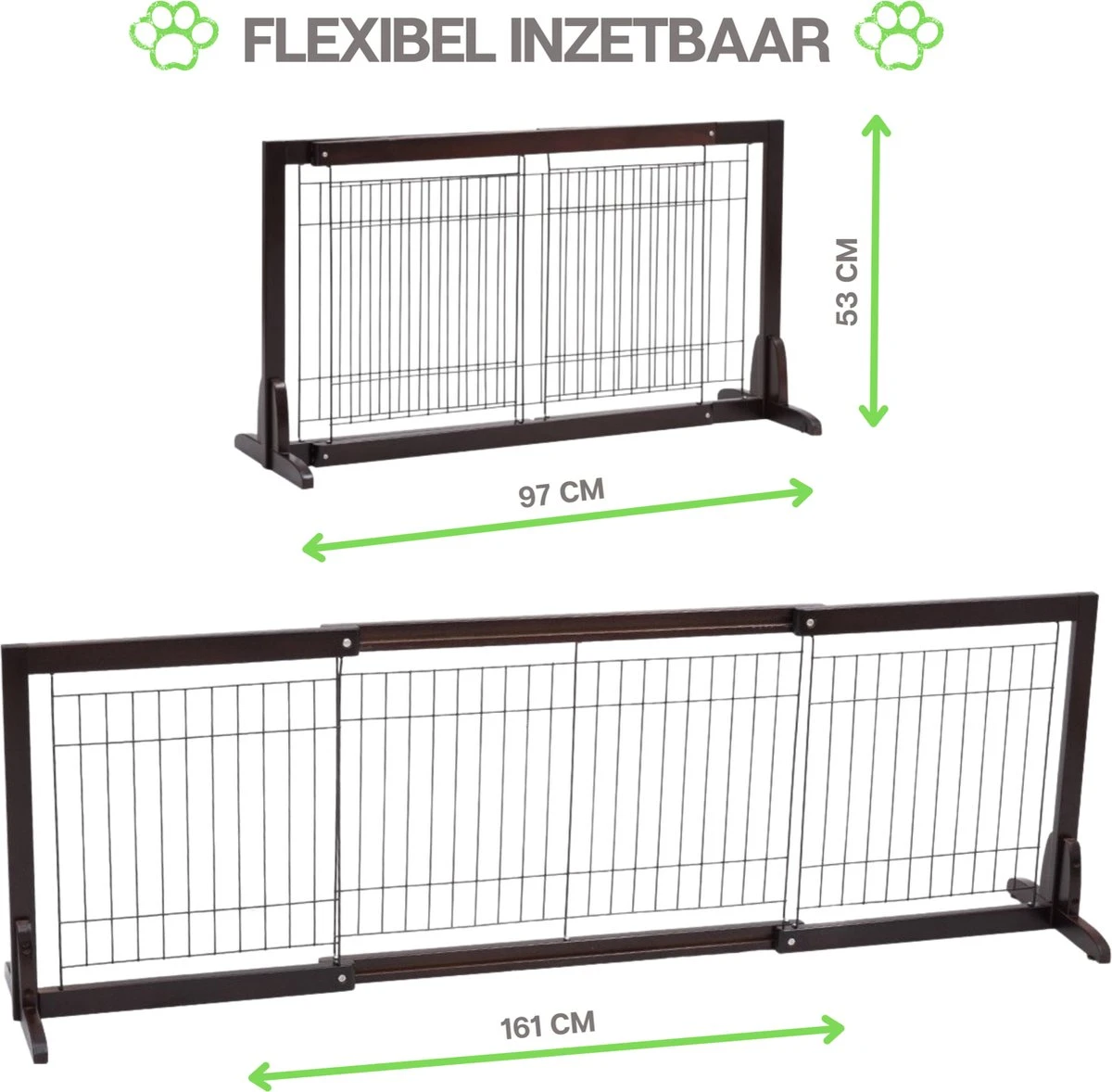 Hondenhek - Traphekje Hond - Traphekje Zonder Boren - Traphekje - BxH 161-97 X 53 Cm - Koffiebruin - Afbeelding 3