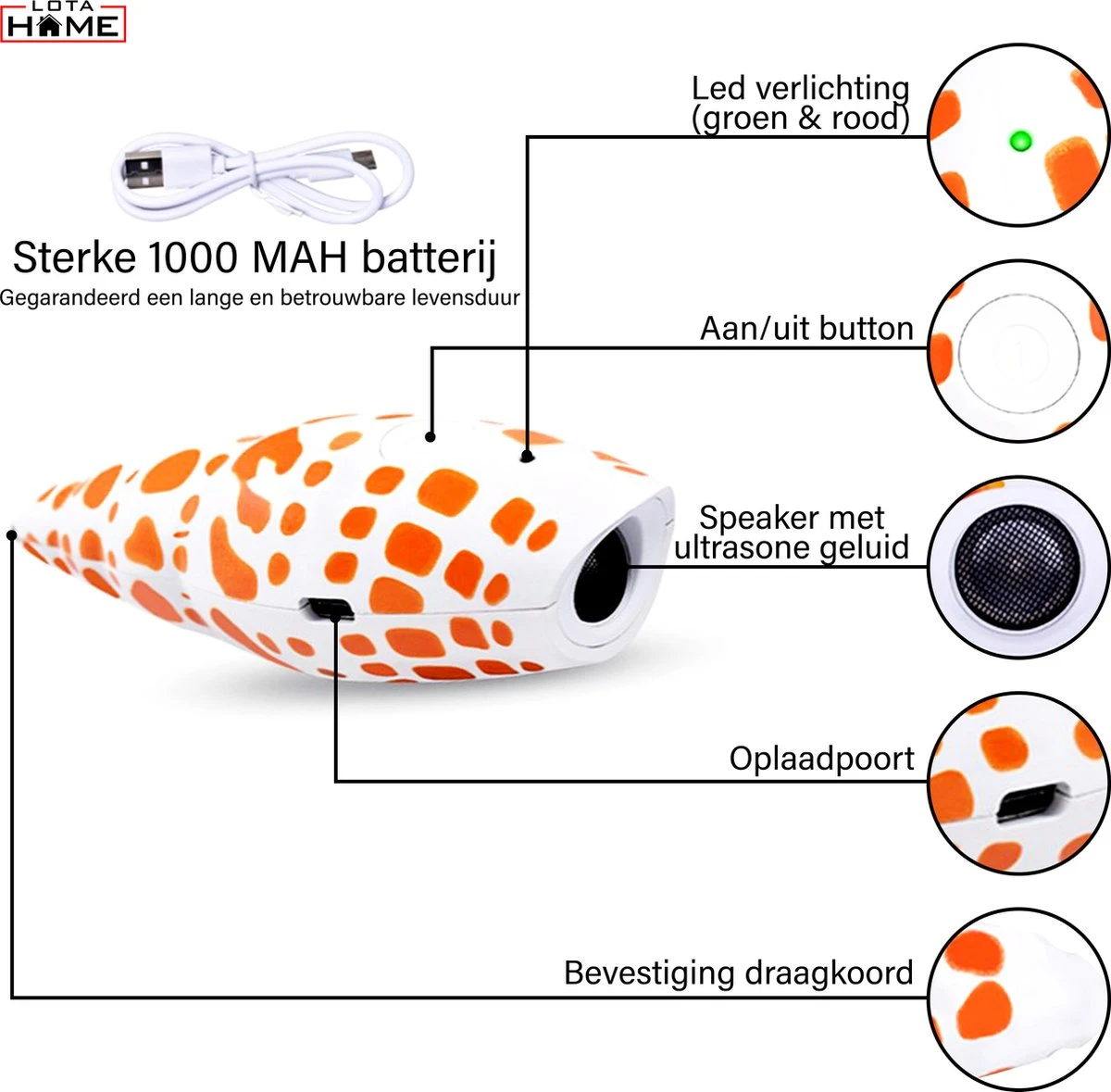 Merkloos LotaHome - Anti Blaf Apparaat - Hondentrainer Voor Binnen En Buiten - Bereik Tot 15 Meter - Diervriendelijk - Zonder Schok - Ultrasone - Voor Alle Honden - Inclusief Clicker - Afbeelding 16