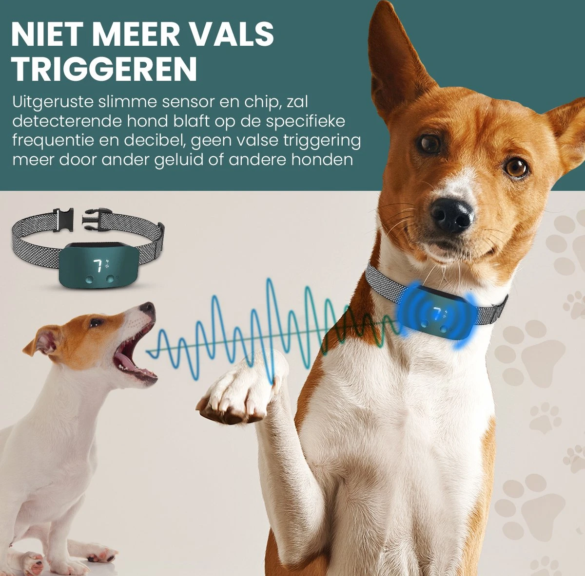 Salvano Anti Blafband - Blafband Voor Honden - Opvoedingshalsbanden - Voor Kleine En Grote Honden - Anti Blafband Zonder Schok- Oplaadbaar - Anti Blaf Apparaat - Blafband - Diervriendelijk - Afbeelding 2