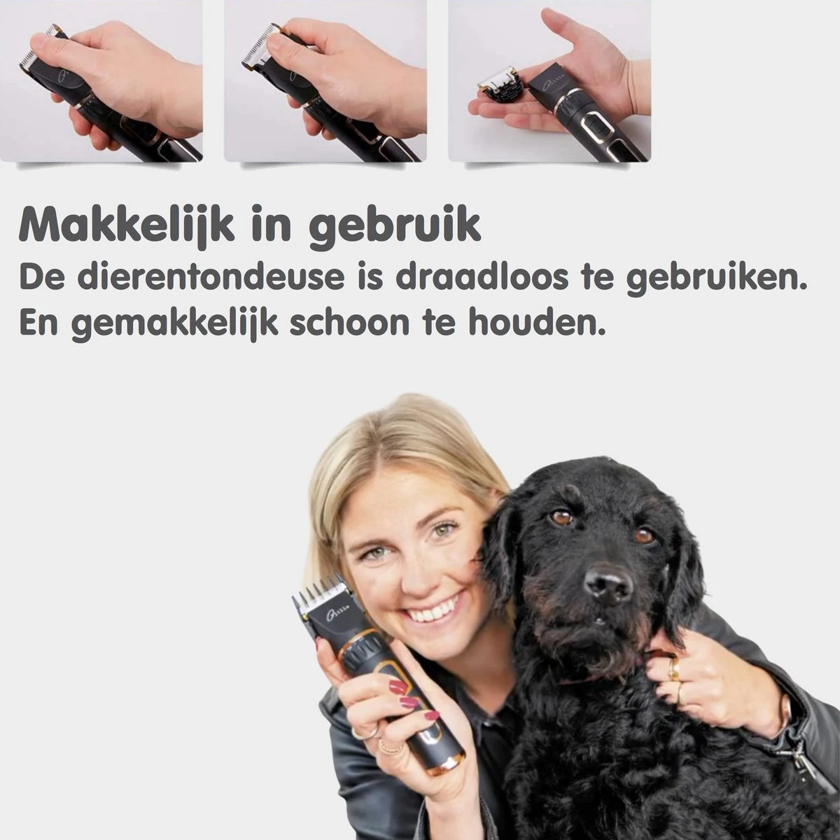 Tjilla Professionele Dieren/honden Tondeuse Set Extra Krachtig - Honden Trimmer - Lang Of Kortharige Huisdieren Katten & Honden - Draadloos - Weinig Geluid - Afbeelding 7