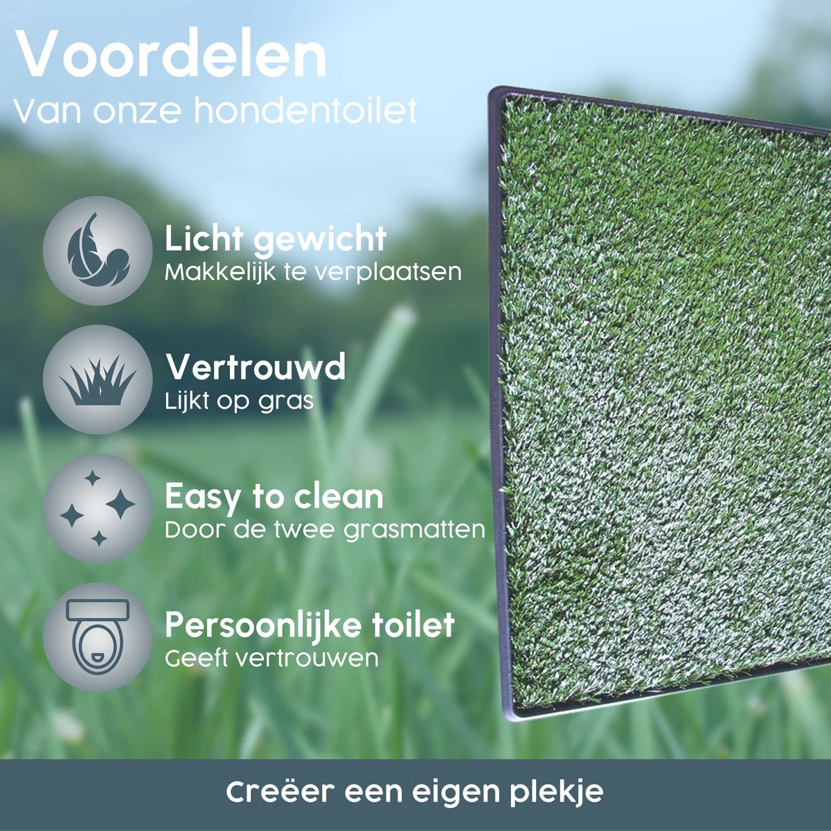 Merkloos Gtrise Hondentoilet Met 2 Matten - Out/Indoor - Zindelijkheidstraining Ebook - Dieren Wc - Afbeelding 2