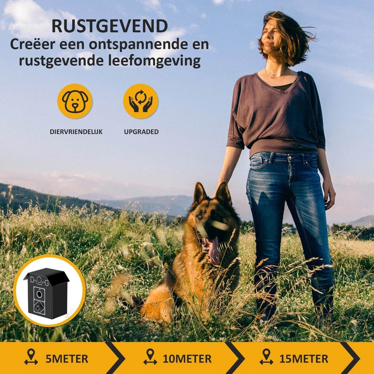 Merkloos Barky® Anti Blaf Apparaat Honden Ultrasoon Hondentrainer Incl Batterij - Anti Blafband Alternatief Veilig & Diervriendelijk - Dog Anti Bark Control - Afbeelding 4