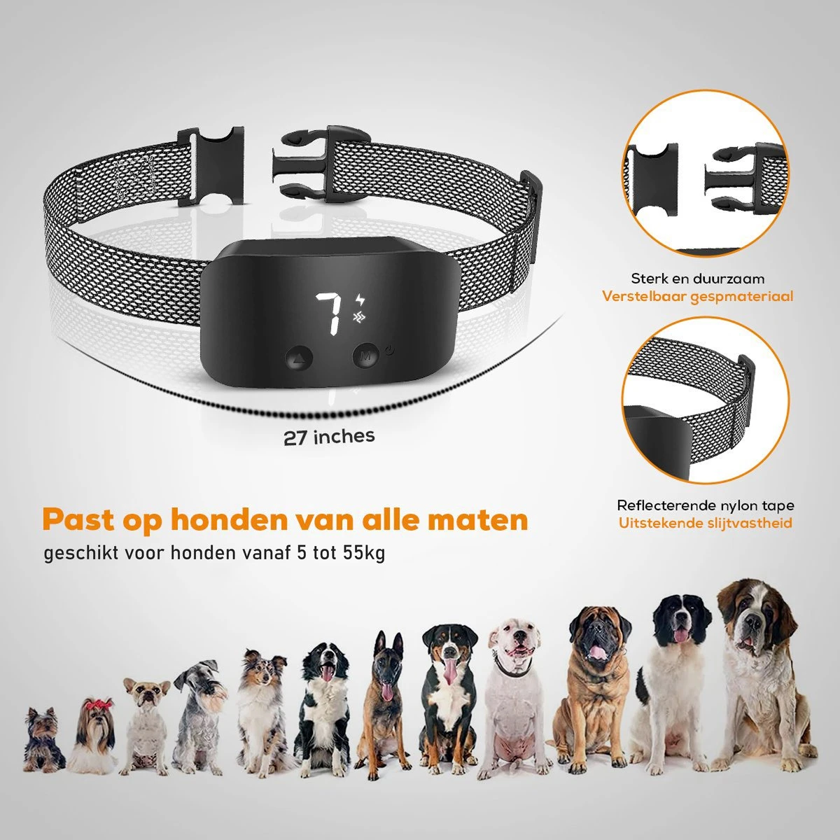Salvano Anti Blafband - Blafband Voor Honden - Opvoedingshalsbanden - Voor Kleine En Grote Honden - Anti Blafband Zonder Schok- Oplaadbaar - Anti Blaf Apparaat - Blafband - Diervriendelijk - Afbeelding 3