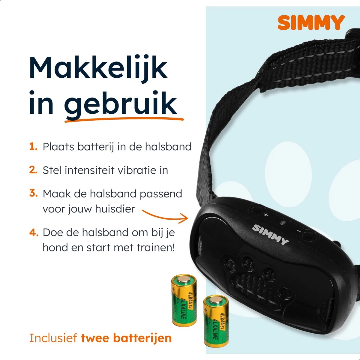 Simmy Anti Blafband - Diervriendelijke Opvoedingshalsband - Zwart En Blauw - Diervriendelijk - Zonder Schok - Anti Blaf Band Voor Grote En Kleine Honden - Afbeelding 6