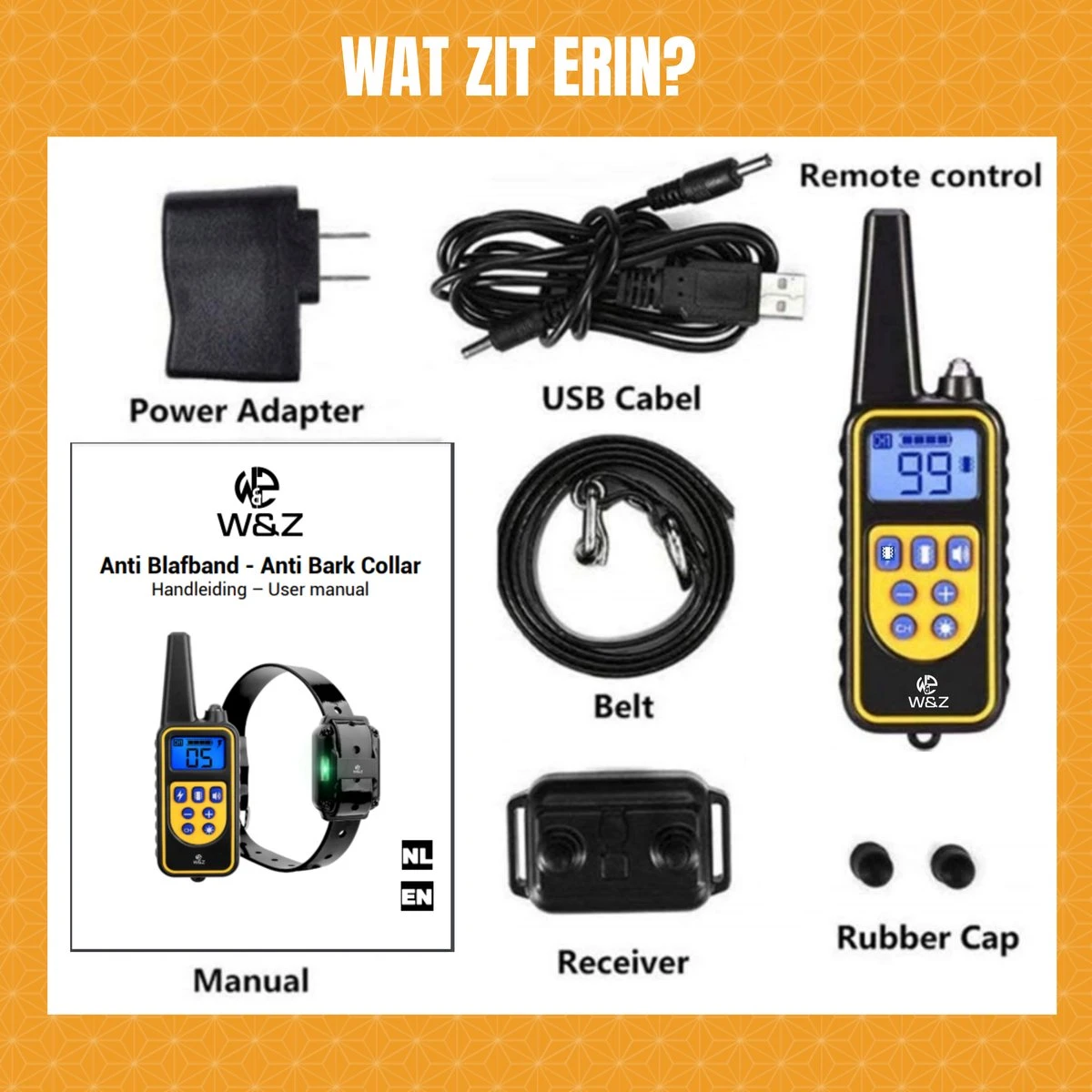 W&Z® Anti Blafband Inclusief Afstandsbediening- 3-60KG - Diervriendelijk - Zonder Schok - Vibratie/Audio/Licht - Anti Blaf Band - Water Bestendig - Afbeelding 8