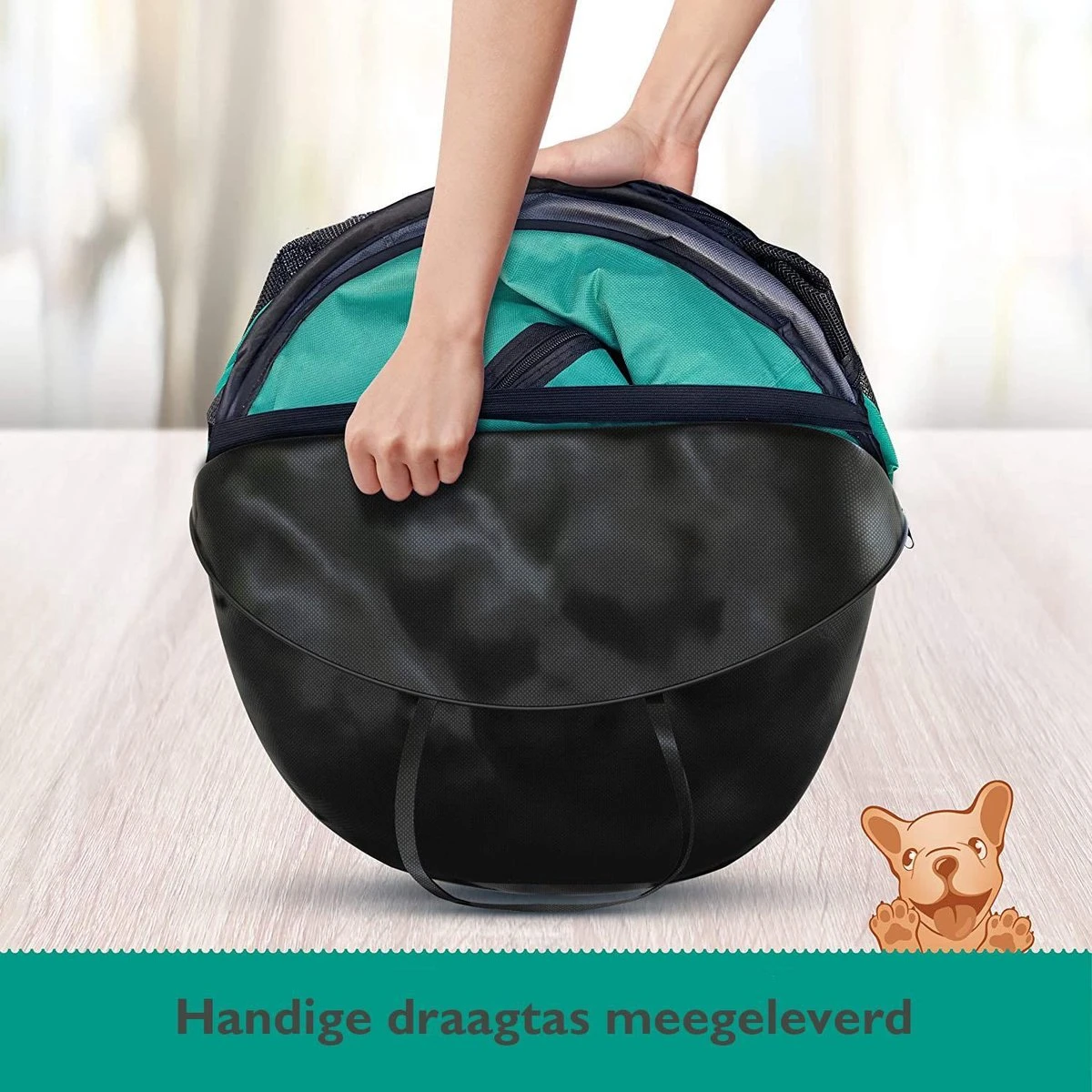 Meisterpets Opvouwbare Puppyren Rond - Extra Stevig - (Ø X H) 75 X 43 Cm - Incl. Gratis Drinkbak! - Afbeelding 2