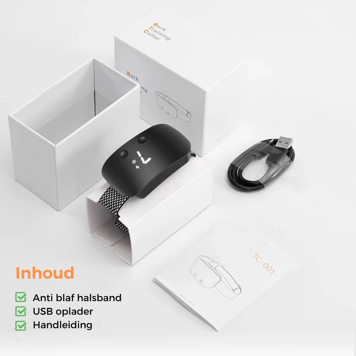 Amaeze Anti Blafband - Opvoedingshalsband Zonder Schok En Diervriendelijk – Blafband Voor Honden – Opvoedingshalsbanden - Voor Kleine En Grote Honden - Antiblafband Zonder Schok Waterdicht - Oplaadbaar - Vibratie En Audio - Afbeelding 4