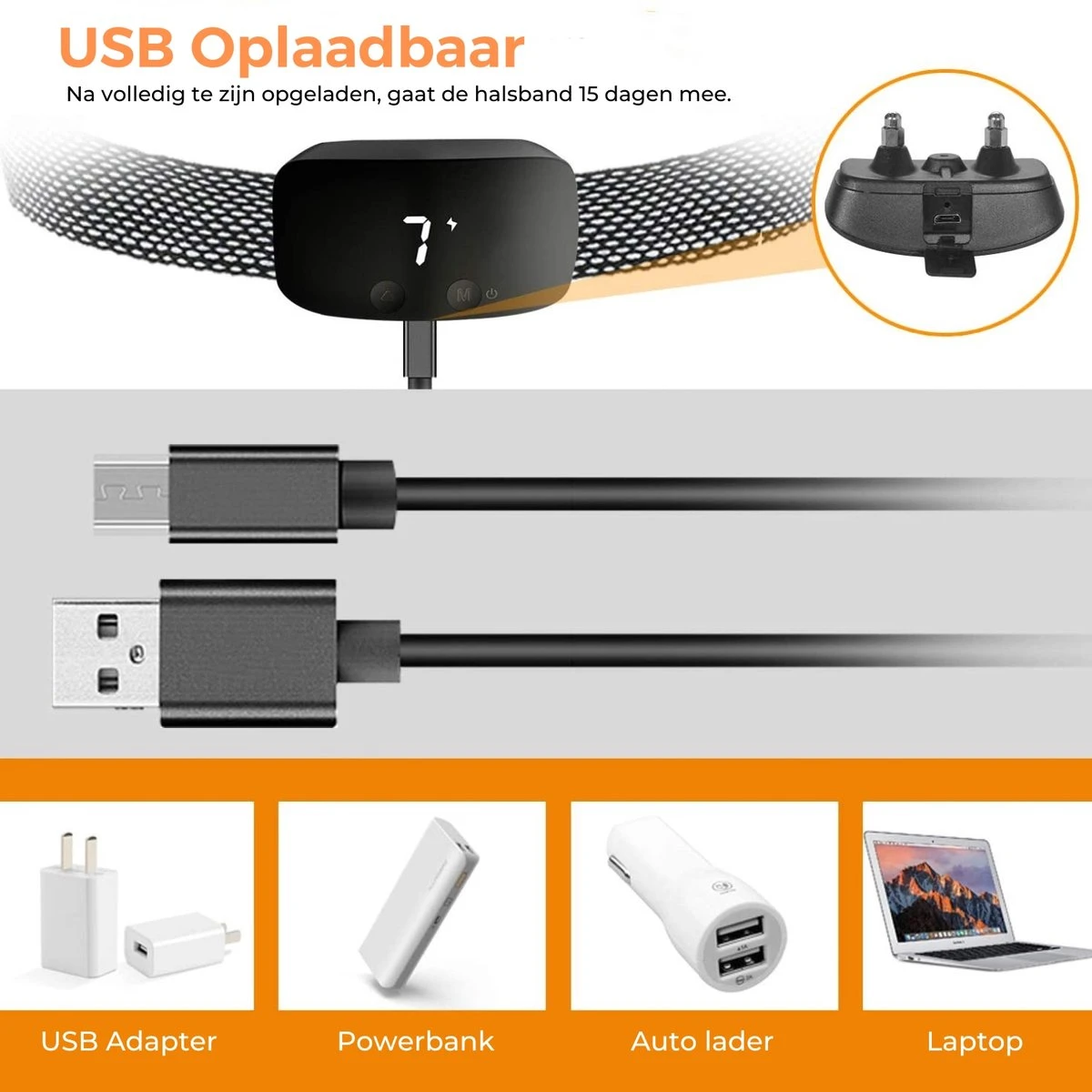 Amaeze Anti Blafband - Opvoedingshalsband Zonder Schok En Diervriendelijk – Blafband Voor Honden – Opvoedingshalsbanden - Voor Kleine En Grote Honden - Antiblafband Zonder Schok Waterdicht - Oplaadbaar - Vibratie En Audio - Afbeelding 6