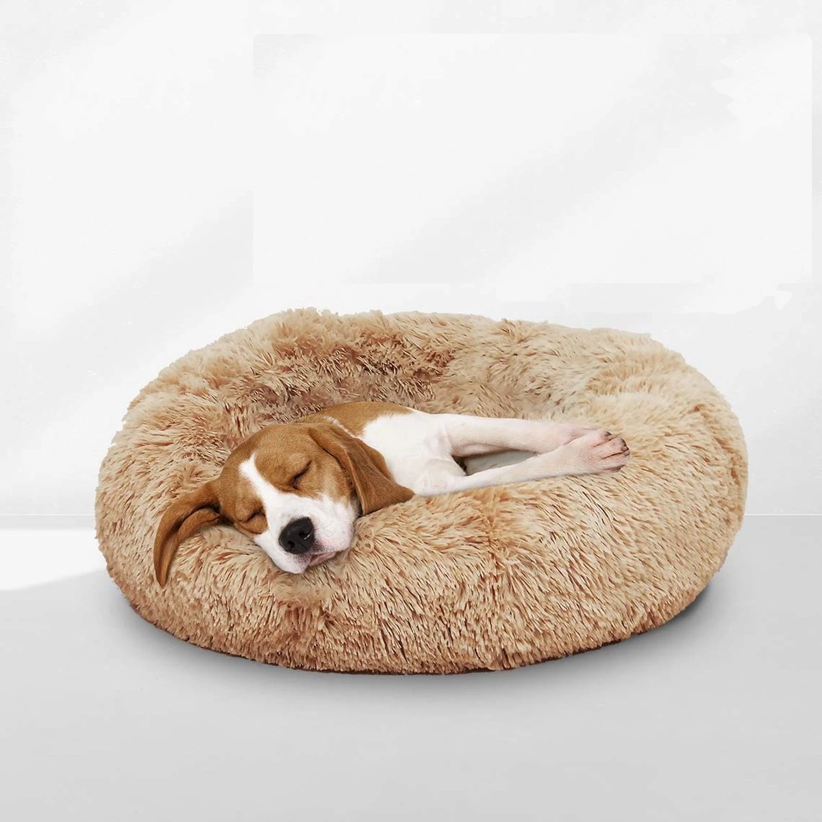 Peaceful Pooch M - Pluizig Hondenbed - 76cm Diameter - Opvouwbaar - In Verschillende Maten. Kattenbed - Wasbaar - Uitneembare Vulling - Ontspant Gewrichten En Spieren - Anti-slip Noppenbodem - Afbeelding 2