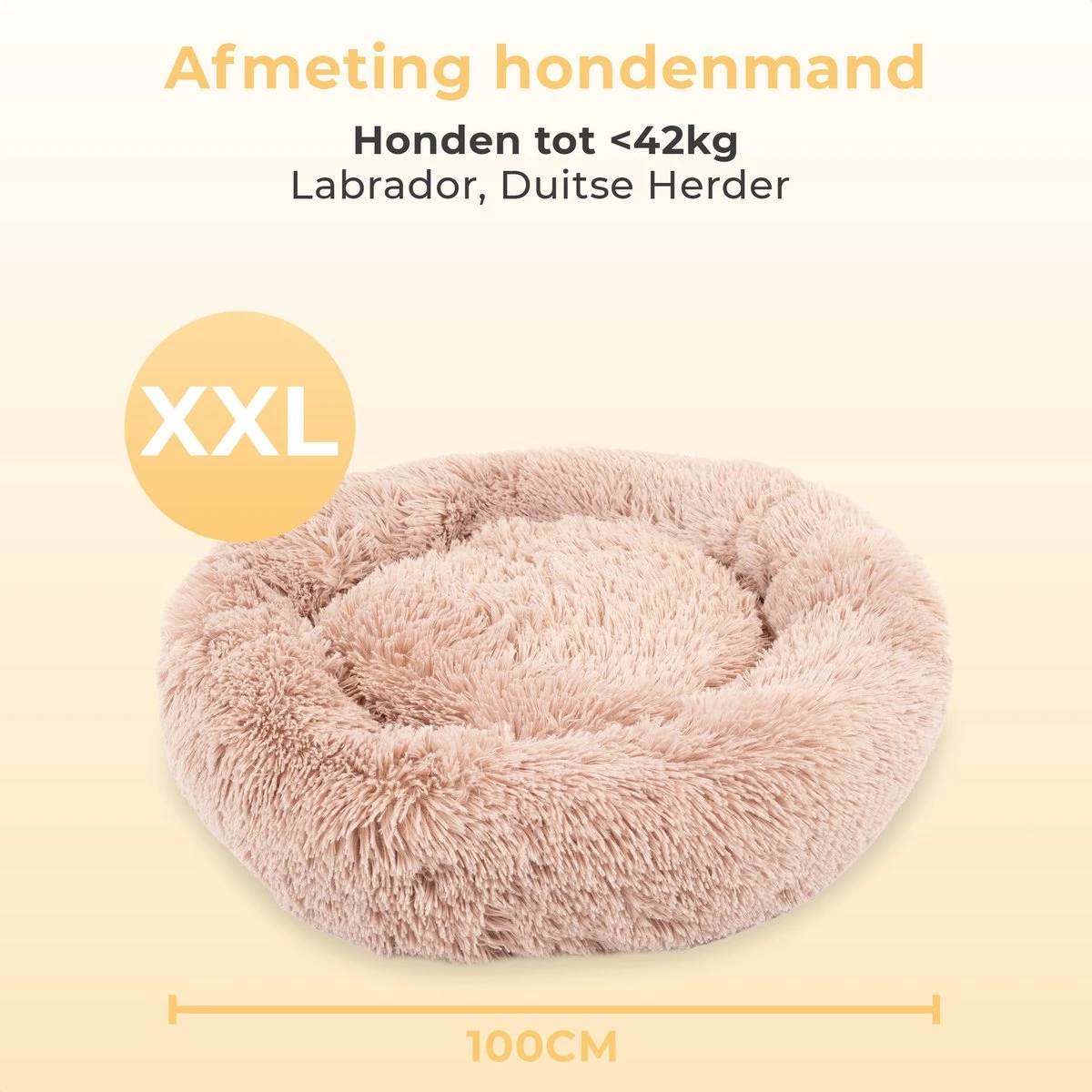 Coooper Donut Hondenmand - Fluffy Hondenmand - 100 Cm - XXL - Wasbaar - Pluche - Afbeelding 8