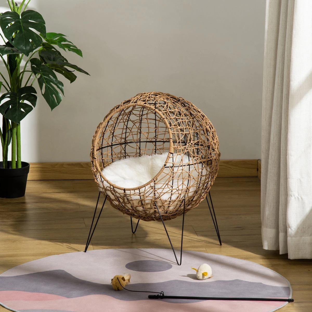 PawHut Kattenhuis Met Metalen Frame D30-442 - Afbeelding 4