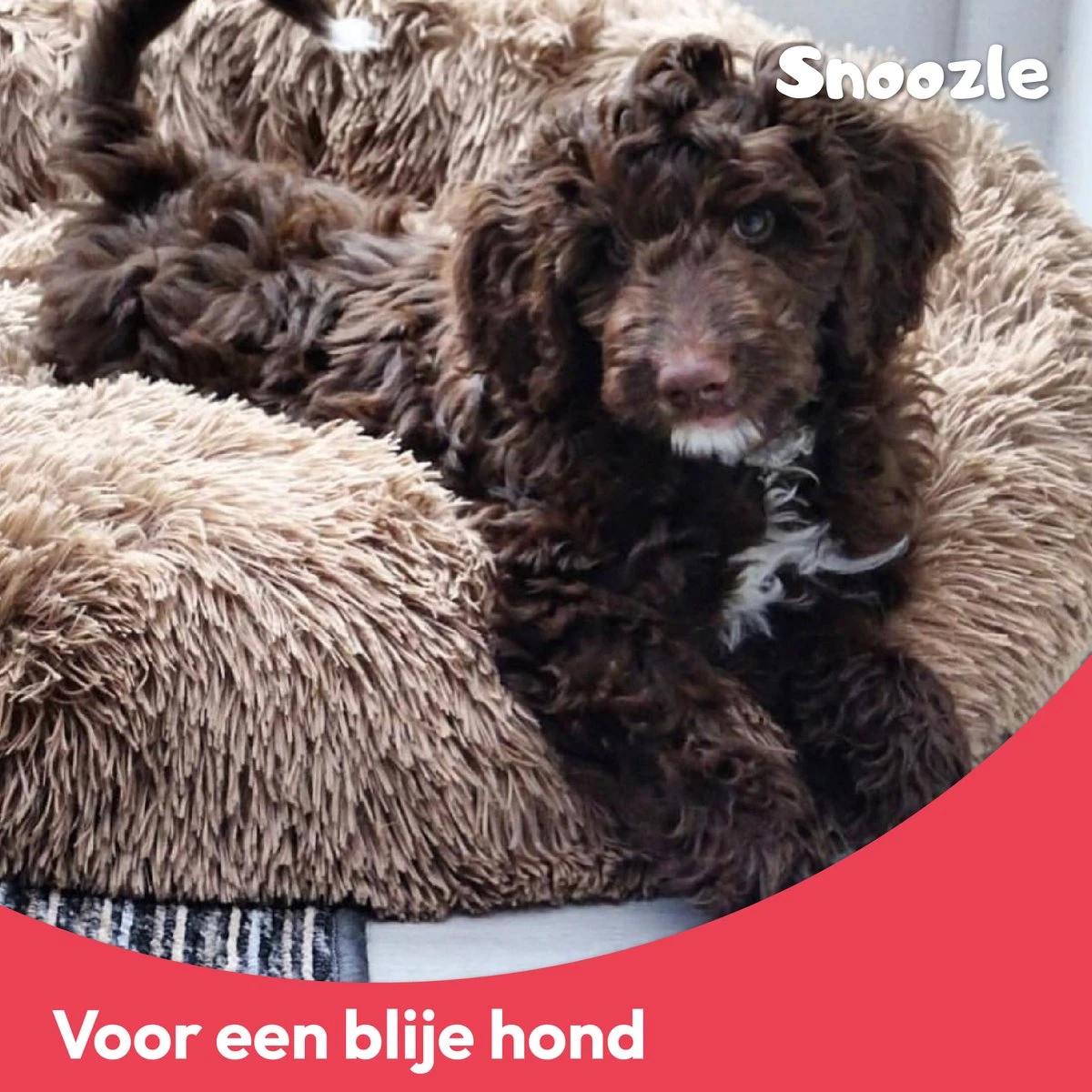 Snoozle Donut Hondenmand - Zacht En Luxe Hondenkussen - Wasbaar - Fluffy - Hondenmanden - 50cm - Grijs - Afbeelding 9
