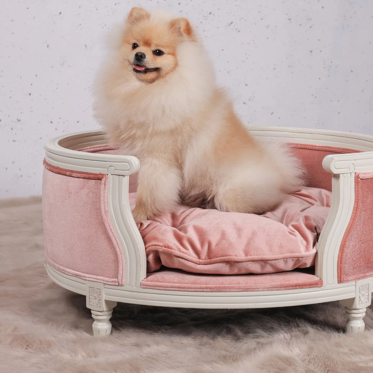 Lord Lou - George Blauw Velvet S - Luxe Hondenmand - Luxe Kattenmand - 49x40x31 - Afbeelding 9