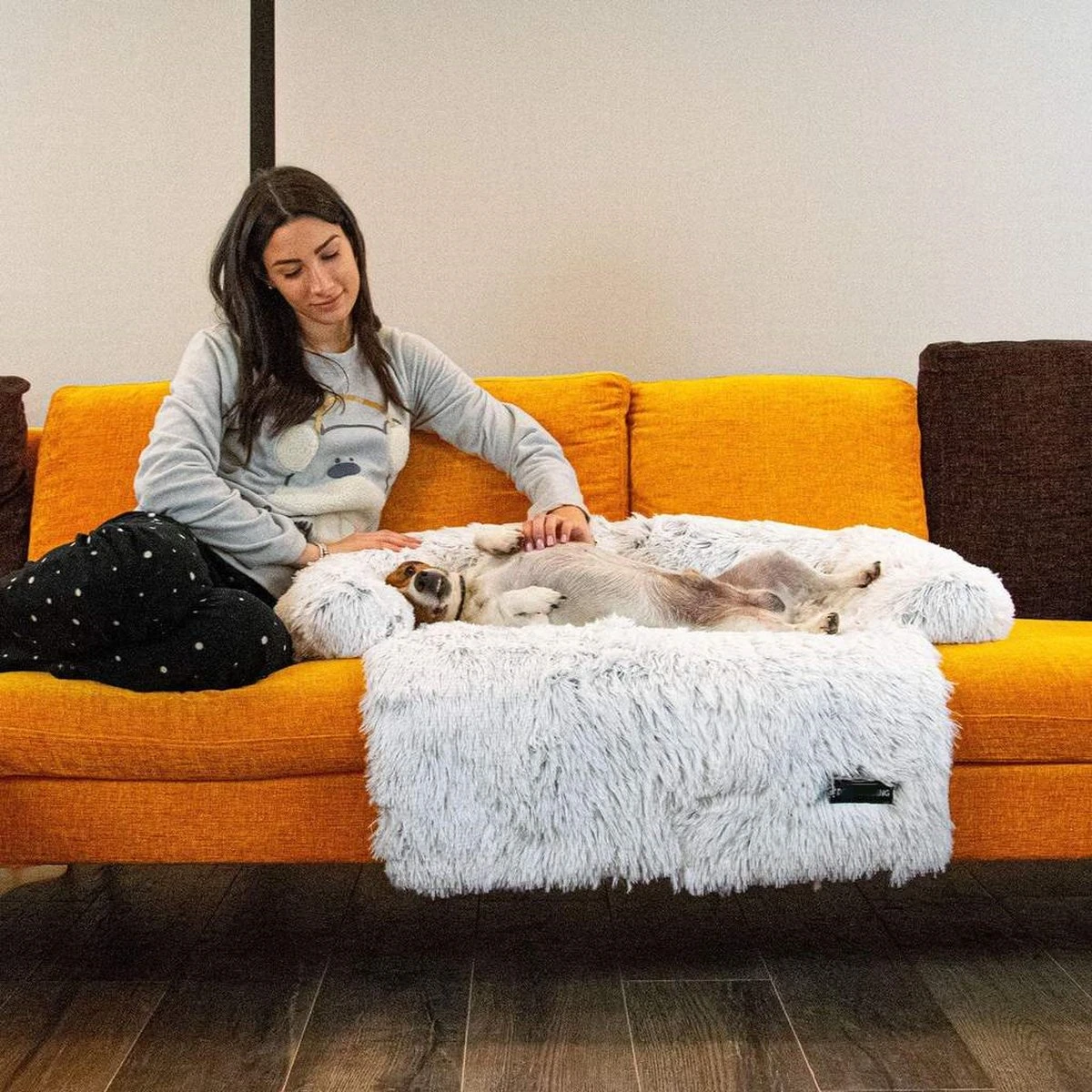Zootic Fluffy Hondenkussen Hondenmand Hondenbed - Grijs 100 X 90 Cm - Afbeelding 3