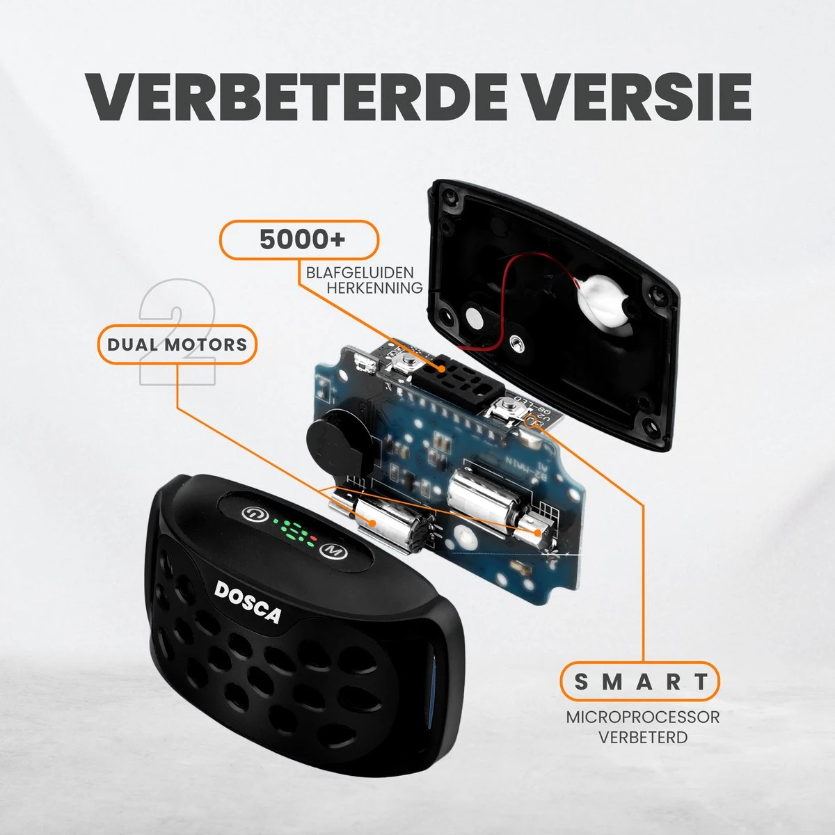 DOSCA® Anti Blafband - Anti Blaf Apparaat - Blafband Voor Honden - Zonder Schok En Diervriendelijk - Afbeelding 2