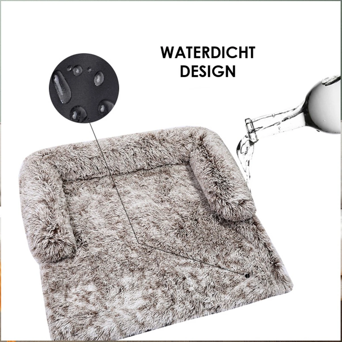 Zootic Fluffy Hondenkussen Hondenmand Hondenbed - Grijs 100 X 90 Cm - Afbeelding 8