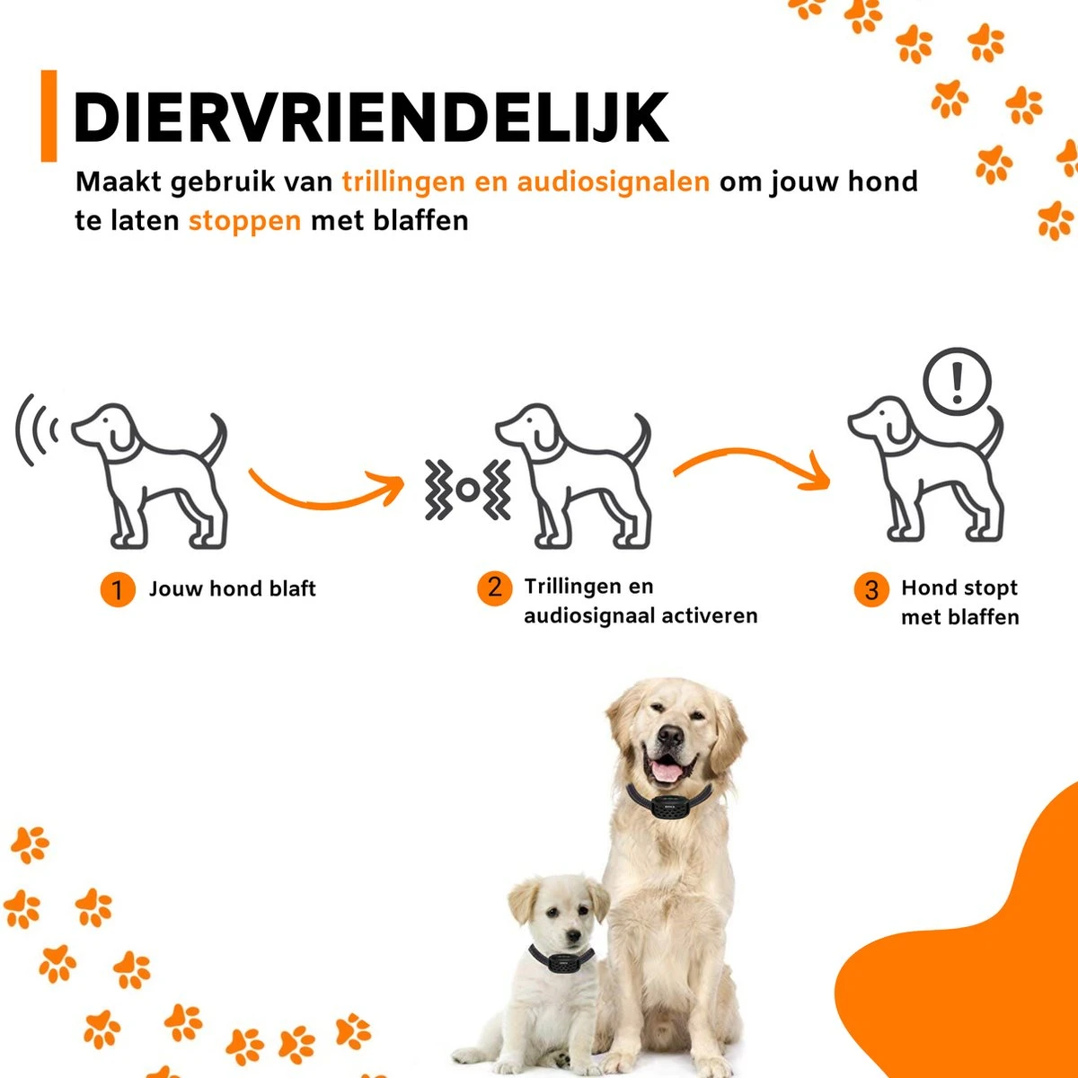 DOSCA® Anti Blafband - Anti Blaf Apparaat - Blafband Voor Honden - Zonder Schok En Diervriendelijk - Afbeelding 5