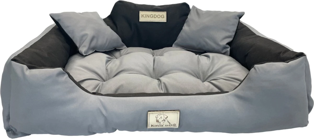 KingDog - Groot Honden- En Kattenbed 75 X 65 | Donkergrijs - Maat M