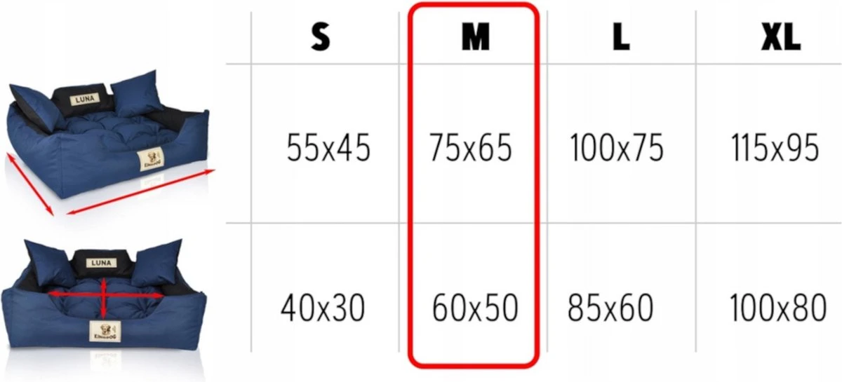 KingDog - Groot Honden- En Kattenbed 75 X 65 | Donkergrijs - Maat M - Afbeelding 2