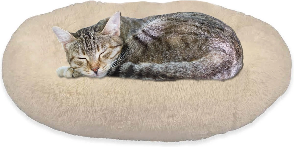 Peaceful Pooch S - Pluizig Hondenbed - 58cm Diameter - Opvouwbaar - In Verschillende Maten. Kattenbed - Wasbaar - Uitneembare Vulling - Ontspant Gewrichten En Spieren - Anti-slip Noppenbodem - Afbeelding 2