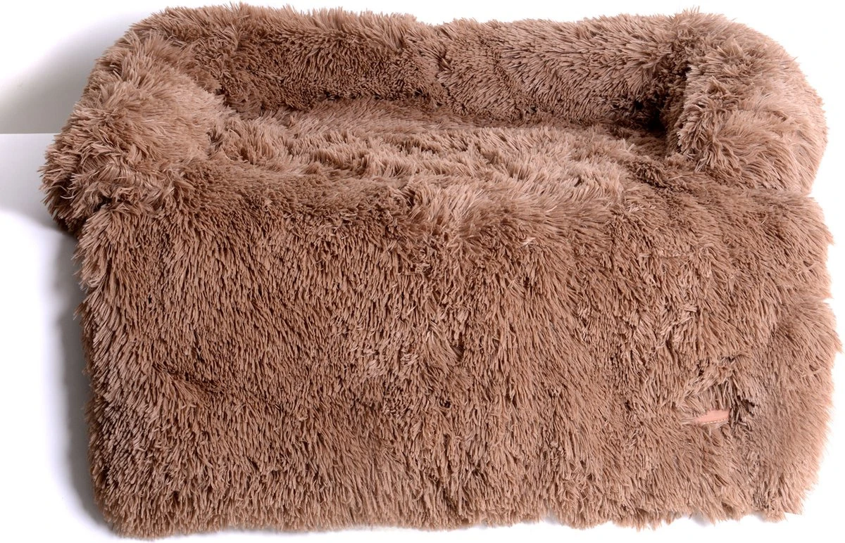 Dogs&Co Zachte Fluffy Hondenmat Voor Bank Maat L Khaki 120x90cm - Hondenmand - Afbeelding 2