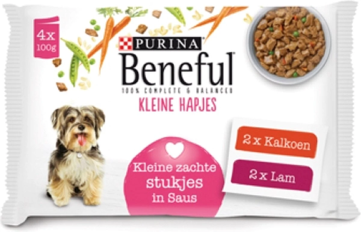 Beneful Pouch - Hondenvoer Kalkoen & Lam In Saus - 40 X 100 G