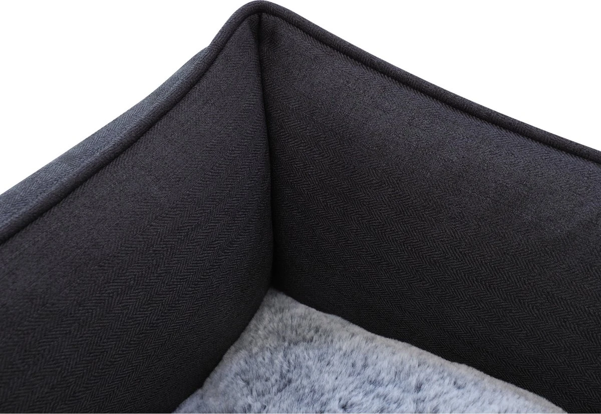 Benzano - Hondenmand - All Season - Wasmachine Wasbaar - Omkeerbaar Kussen - Pluche - Schuimvulling - Antraciet - 100 CM - Afbeelding 6