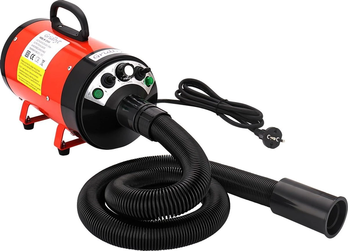 Gridbyt Professionele Hondenföhn – Waterblazer Voor Honden – Voor Een Mooie Vacht – Rood - Afbeelding 5