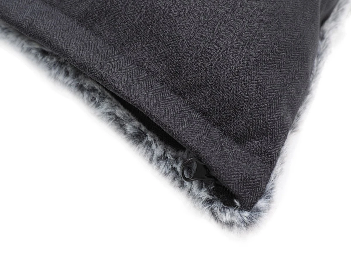 Benzano - Hondenmand - All Season - Wasmachine Wasbaar - Omkeerbaar Kussen - Pluche - Schuimvulling - Antraciet - 100 CM - Afbeelding 7