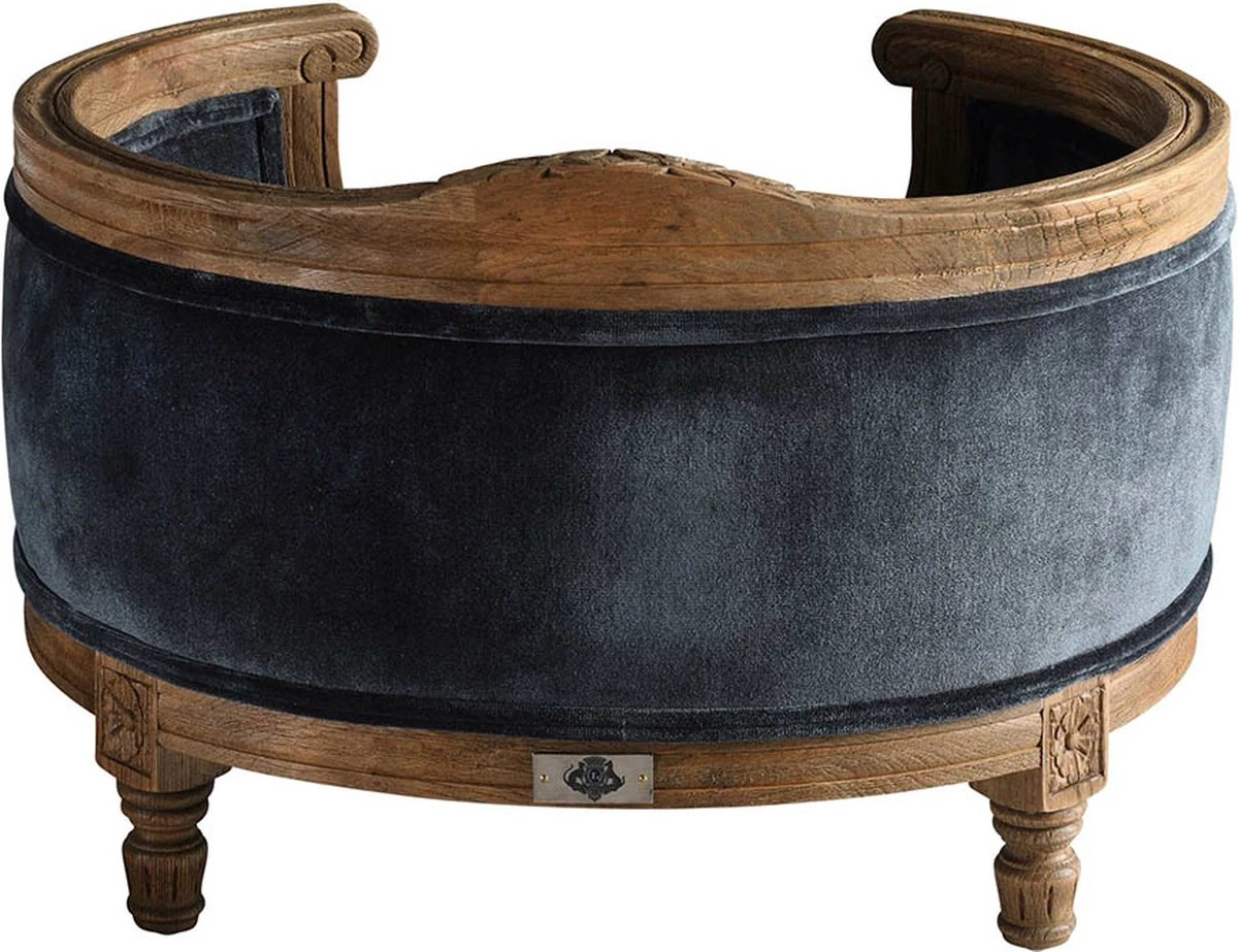 Lord Lou - George Blauw Velvet S - Luxe Hondenmand - Luxe Kattenmand - 49x40x31 - Afbeelding 3