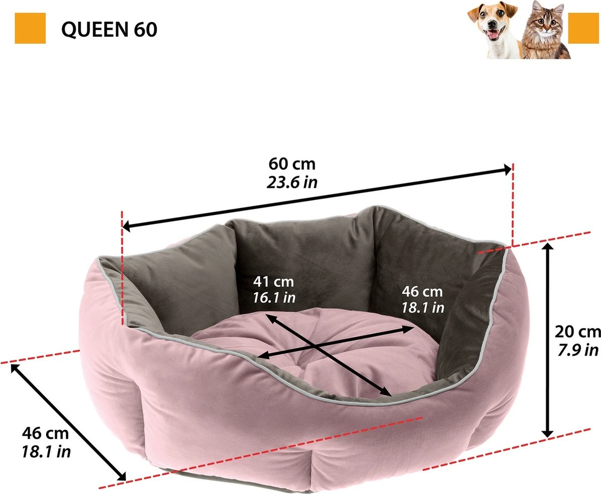 Ferplast Dierenmand Queen 60 X 46 Cm Fluweel Roze - Afbeelding 3