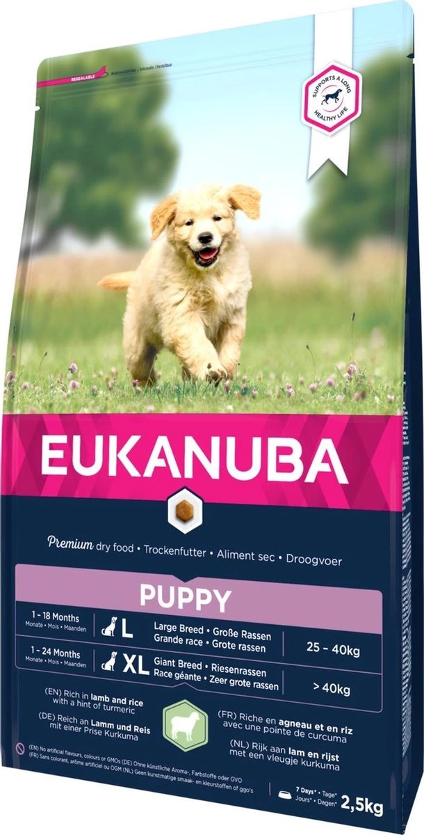 Eukanuba Puppy Junior - Medium Breed - Lam & Rijst - 2.5 Kg