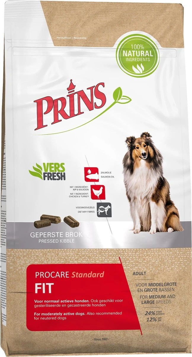 Prins Procare Standard Fit 15kg Geperste Hondenvoeding