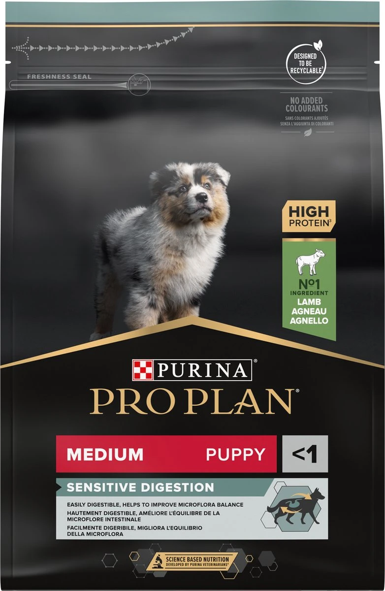 Pro Plan Medium Puppy Sensitive Digestion - Honden Droogvoer - Lam - 4 X 3 Kg