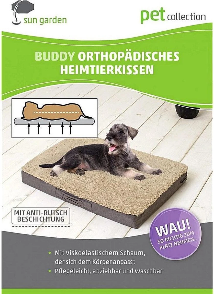 Sun Garden Buddy Orthopedisch Hondenkussen 72x50x8cm Antraciet - Afbeelding 4