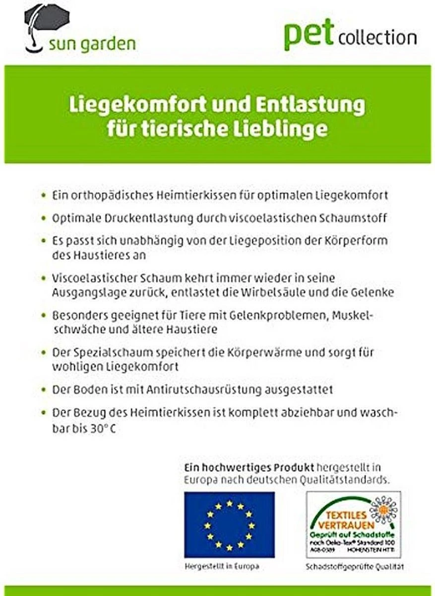 Sun Garden Buddy Orthopedisch Hondenkussen 72x50x8cm Antraciet - Afbeelding 6