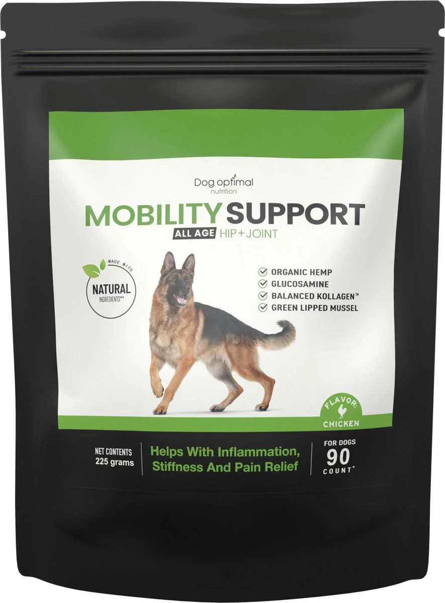 Dog Optimal Gewricht Supplement 90 Stuks - Mobility - Glucosamine Hond - Artrose - Heupdysplasie - Gewrichten - Hondensnacks - Hondenkoekjes - Hondensupplementen - Honden - Puppy - Hondenvoeding - Mankheid - HD - ED
